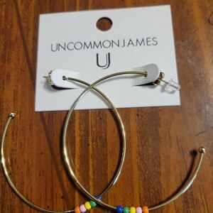 Uncommon James Gold Hoops with Multicolor Beads
